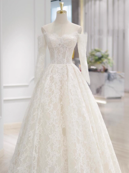 Charming Wedding Dress Off Shoulder Lace Wedding Dress  D3630