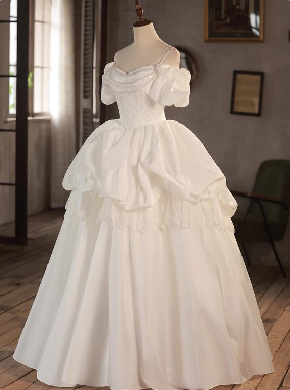Charming Wedding Dress Spaghetti Straps Lace Wedding Dress D3683