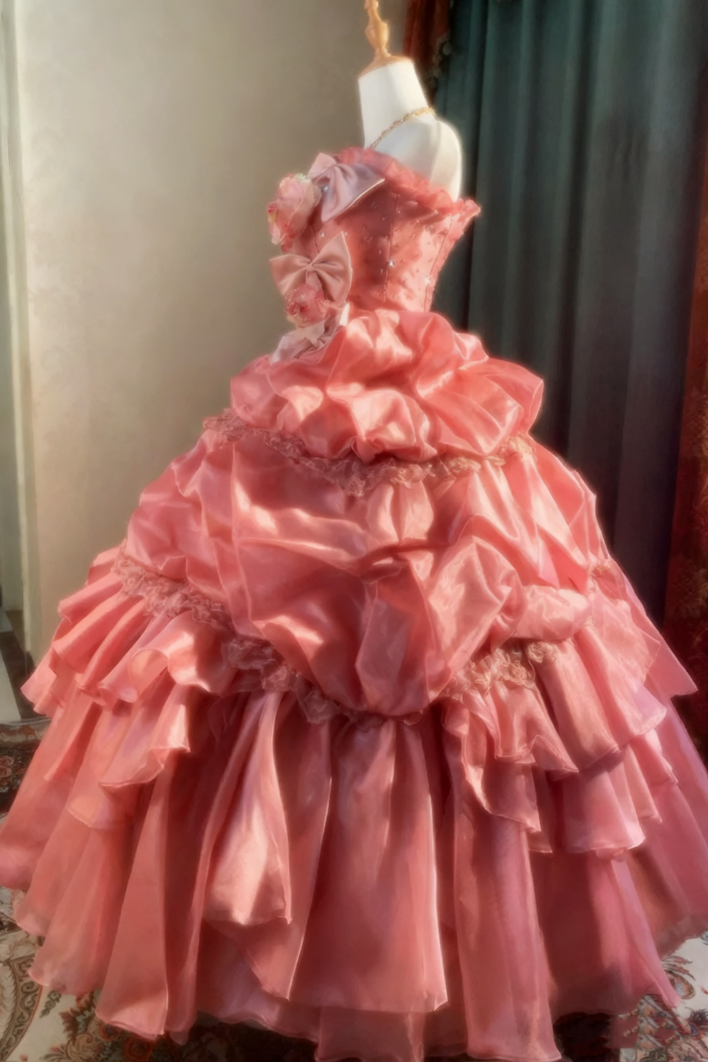 Beauty Prom Dress Strapless Pleated Ball Gown Evening Dress Birthday Party Outfits  D3936