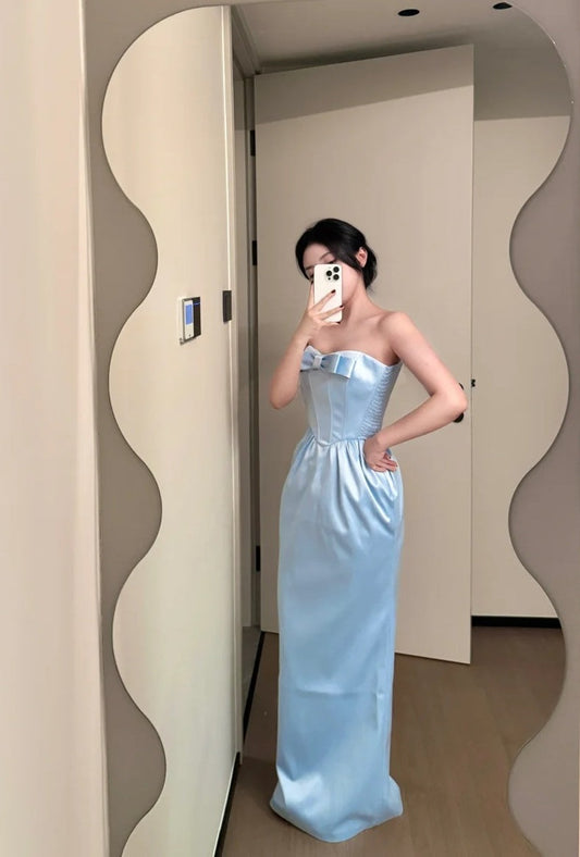 Charming Prom Dress Strapless Pleated Birthday Dress Evening Dress Formal Dress  D4208