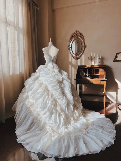 Charming Wedding Dress Strapless Pleated Wedding Dress  D4348