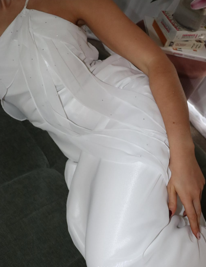 Elegant Sheath One Shoulder White Chiffon Long Prom Dress Evening Dress SH2340