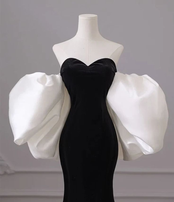 Black Velvet Strapless Mermaid Prom Dress Evening Dress SH1327
