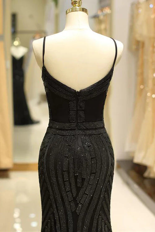 Modest V-Neck Sleeveless Empire Mermaid Prom Party Dress