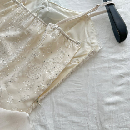 Cute Sheath Spaghetti Straps Ivory Ruffles Casual Dress Summer Outfits Short Holiday Dresses DP1408
