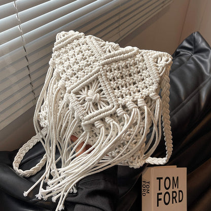 Bohemian Tassel Woven Shoulder Bag Crossbody Bag ED0341