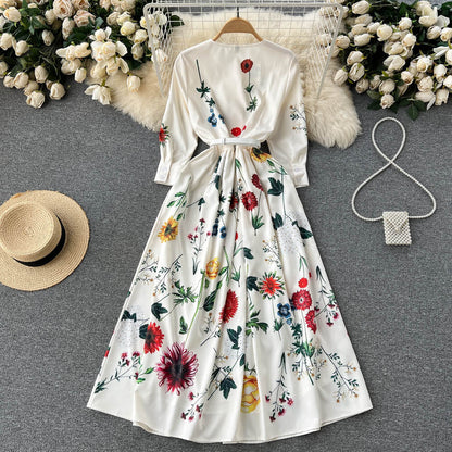 simple 3/4 sleeves summer women's dress P117