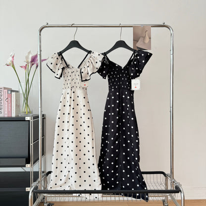 Cute A Line V Neckline Polka Dots Summer Dress Holiday Party Outfits For Women DP0104