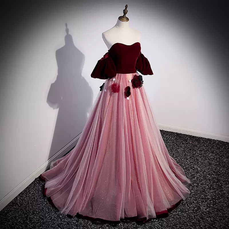 Simple A line Long Prom Dresses SH227