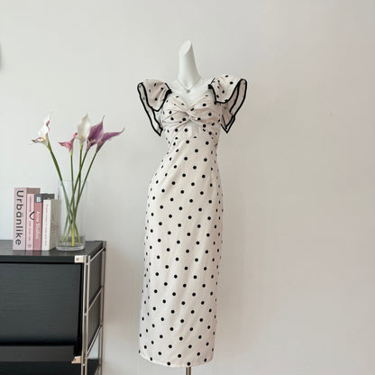 Cute A Line V Neckline Polka Dots Summer Dress Holiday Party Outfits For Women DP0104
