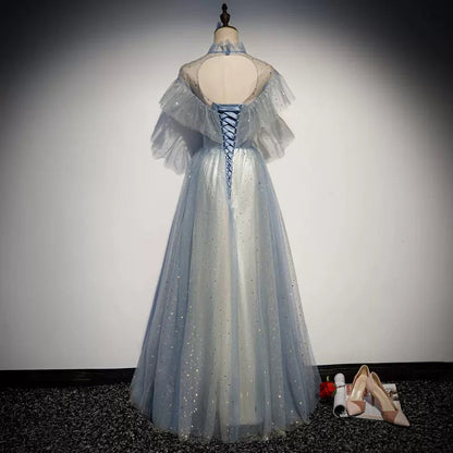 A line Tulle Prom Dresses Sexy Prom Dress SH110