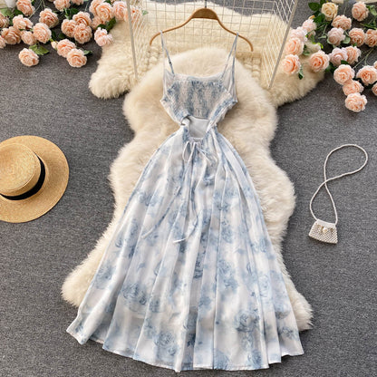 Sexy A line spaghetti straps summer dress women's dress P096