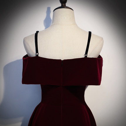 A line Red Prom Dresses Short Bridesmaid Dress SH211