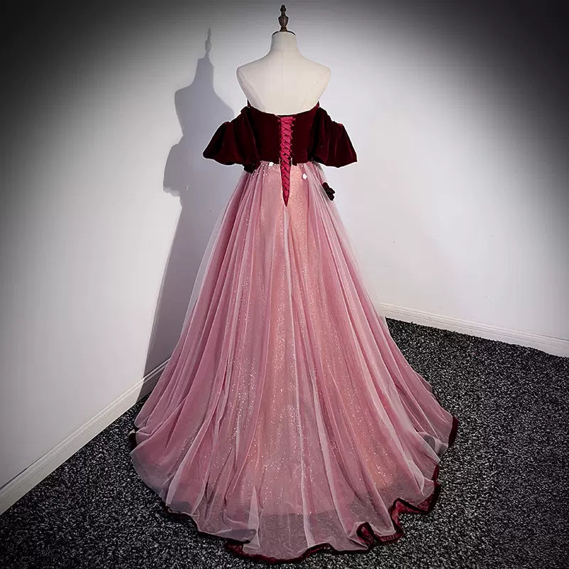 Simple A line Long Prom Dresses SH227
