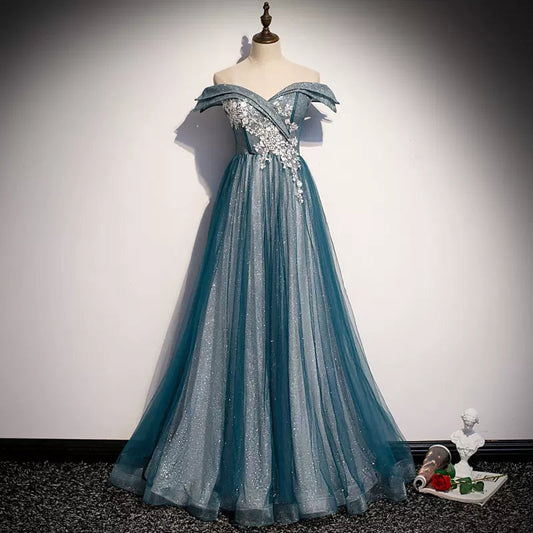 Off The Shoulder Tulle Prom Dresses SH147