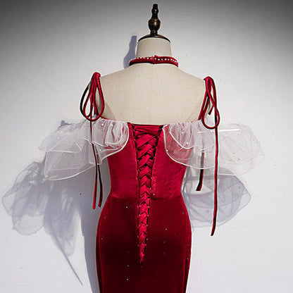 Mermaid Red Long Prom Dresses SH204