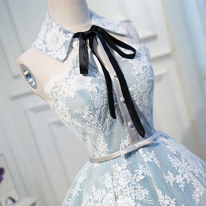 Gray Lace Hoco Dress Short Homecoming Dresses SH250