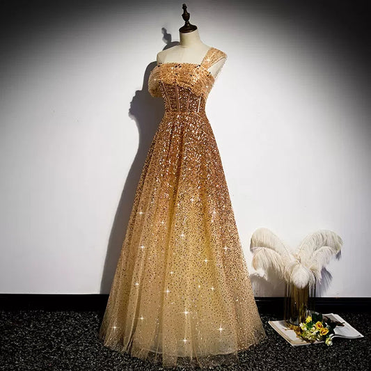 One Shoulder Sequin Prom Dresses SH149