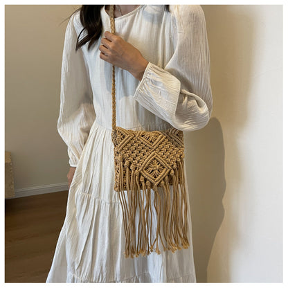 Bohemian Tassel Woven Shoulder Bag Crossbody Bag ED0341