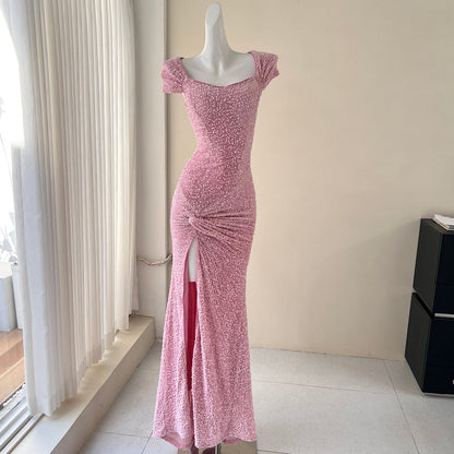 Pink Sweet Mermaid Dress Sequin Birthday Dress Princess Dress ED01075