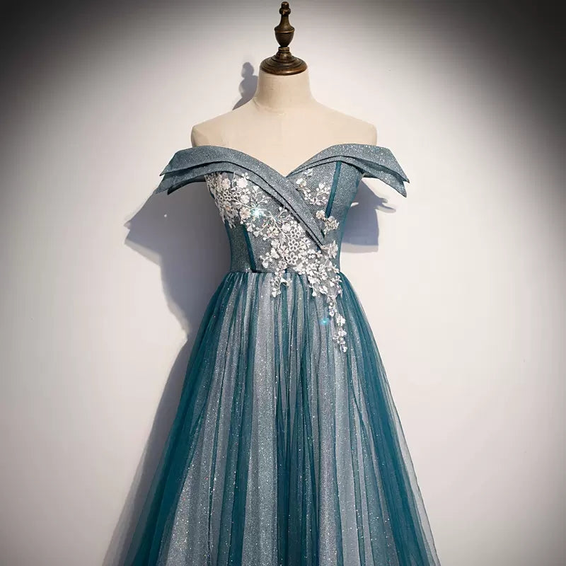 Off The Shoulder Tulle Prom Dresses SH147