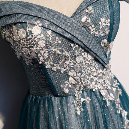 A line Off The Shoulder Prom Dresses SH155