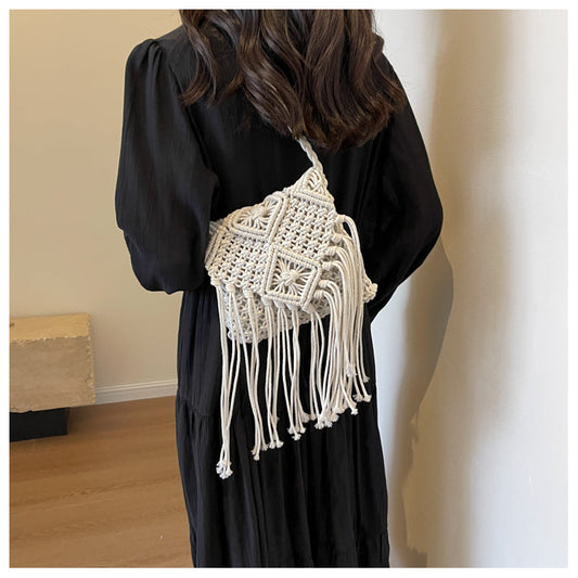 Bohemian Tassel Woven Shoulder Bag Crossbody Bag ED0341
