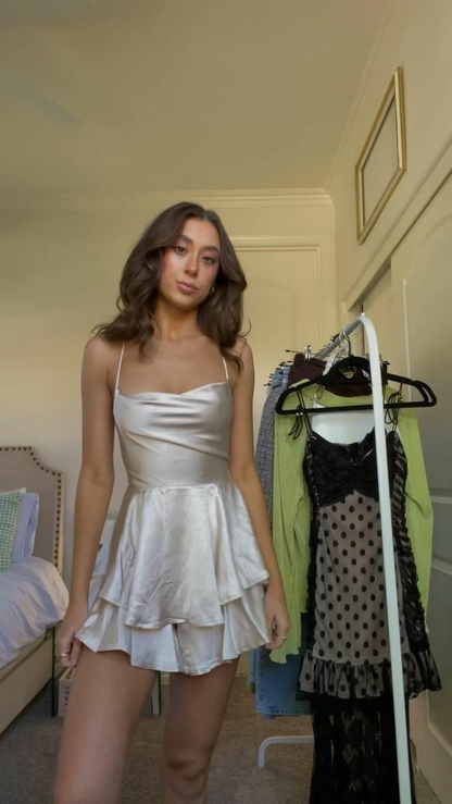 Spaghetti Straps Homecoming Dress Mini Party Dress SH1438