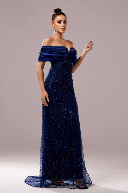 Off-Shoulder Sleeveless Empire Mermaid Party Prom Dress