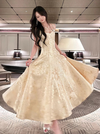 Pretty A Line Spaghetti Straps Lace Satin Prom Dresses Evening Gowns P2349