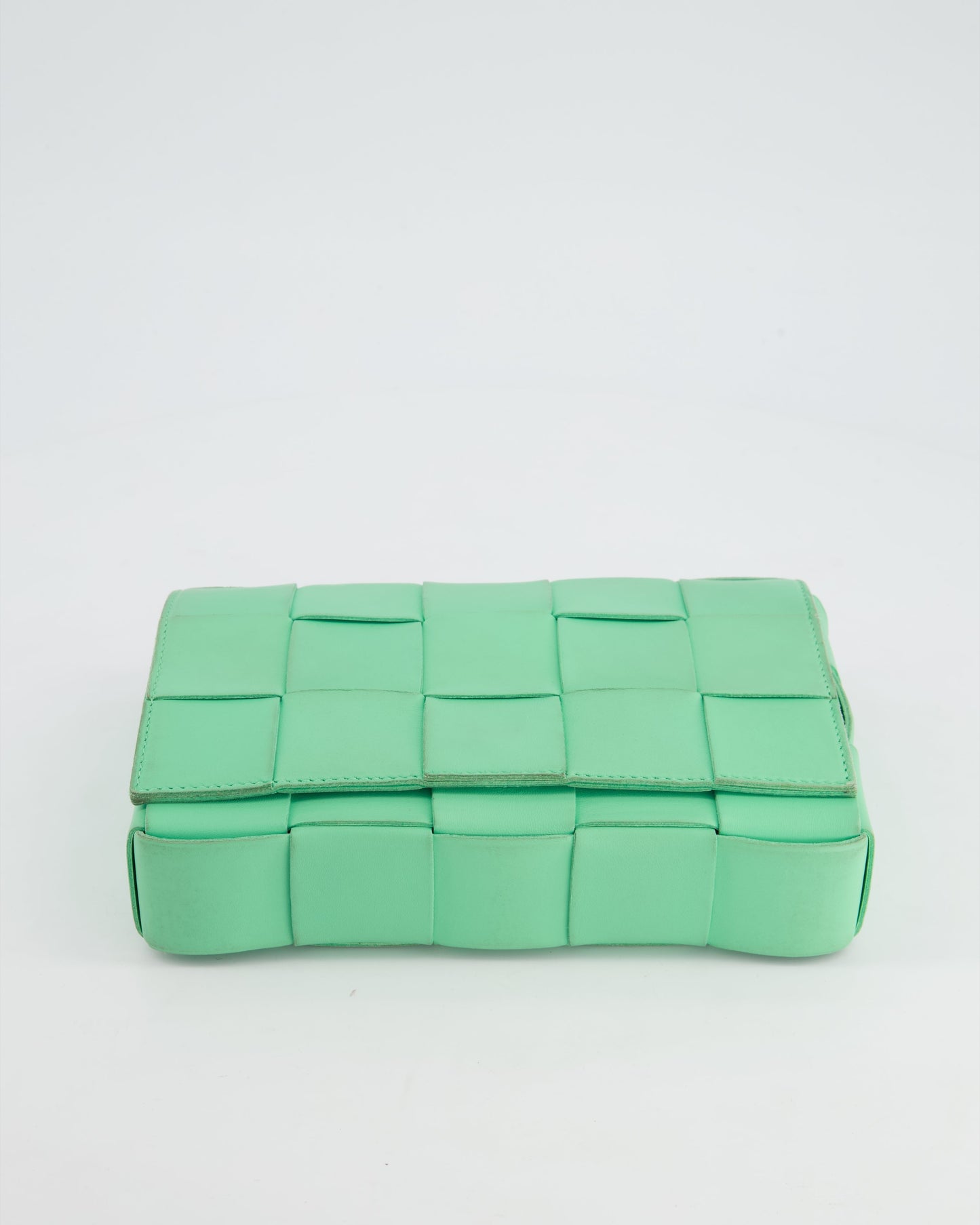 Bottega Veneta Lime Green Small Cassette Intrecciato Cross-Body Bag RRP £1,970