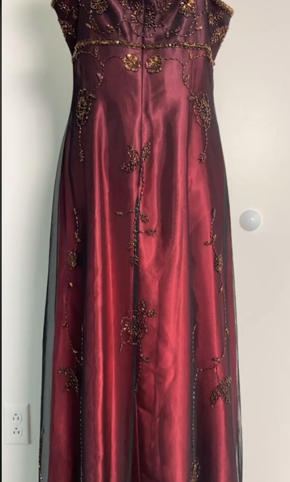 Sexy A Line Spaghetti Straps Burgundy Long Evening Dress Party Dress Prom Dresses P2412