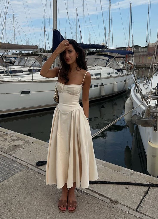 Simple A line Spaghetti Straps Satin Evening Party Dress Prom Dresses P2478