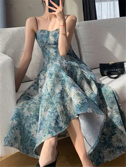 New Fashion Vintage Floral Evening Dress A Line Prom Dress SH1374