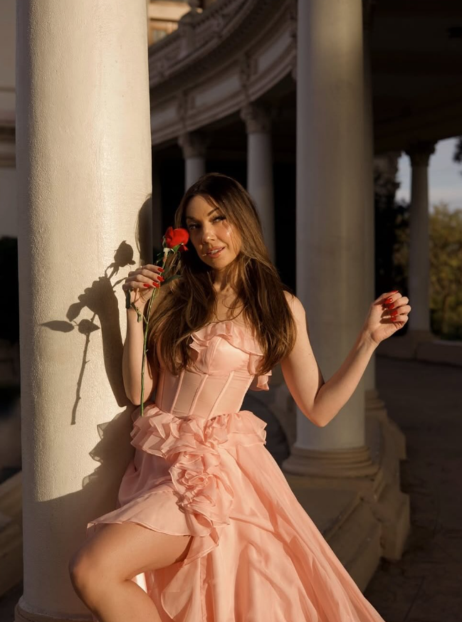 Princess A Line Sweetheart Neck Ruffle Light Pink Tulle Prom Dress Evening Dress with Slit SH2196