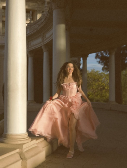 Princess A Line Sweetheart Neck Ruffle Light Pink Tulle Prom Dress Evening Dress with Slit SH2196