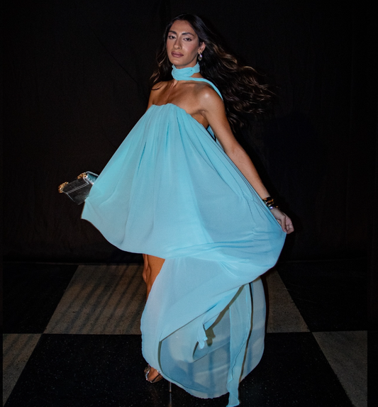 Unique A Line Strapless Blue Chiffon Short Long Prom Dress Evening Dress SH2290