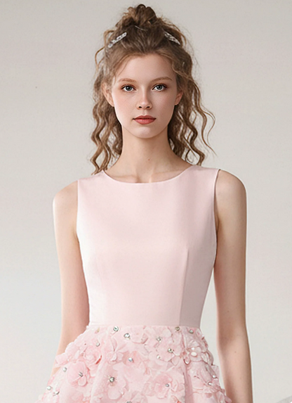 Elegant Homecoming Dress Jewel Flower Beaded Prom Dress Back to School Outfits Party Dress  D6242