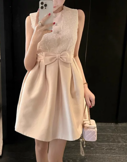 Elegant Homecoming Dress Jewel Bowknot Back to School Outfits Party Dress  D6517