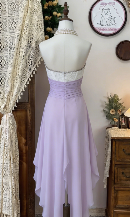 Chic Homecoming Dress Sweetheart Rinestone Pleated Hi-Lo Back to School Outfits Party Dress  D6613