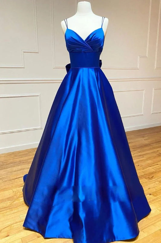 Royal Blue A-Line Sleeveless Party Prom Dress