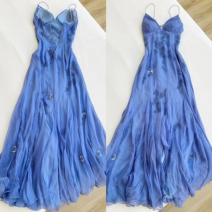 Pretty Mermaid Spaghetti Straps Lilac Long Prom Dresses Party Dress SD1359