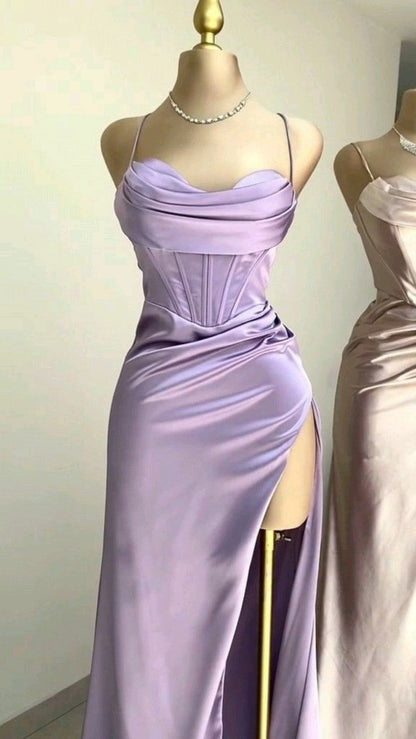 Sexy Mermaid Spaghetti Straps Black Long Evening Dress Backless Prom Dresses SD1606