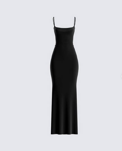 Sexy Mermaid Spaghetti Straps Floor Length Black Evening Dress Prom Dresses SD1656