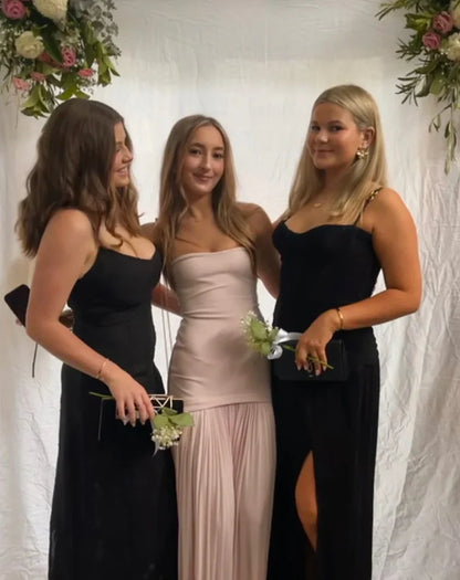 Modest Mermaid Pink Long Prom Dresses Formal Graduation Party Dress Evening Dress SD1664