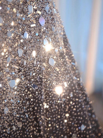 Sexy Ball Gown Sweetheart Sequin Long Evening Gowns Prom Dresses SD1827