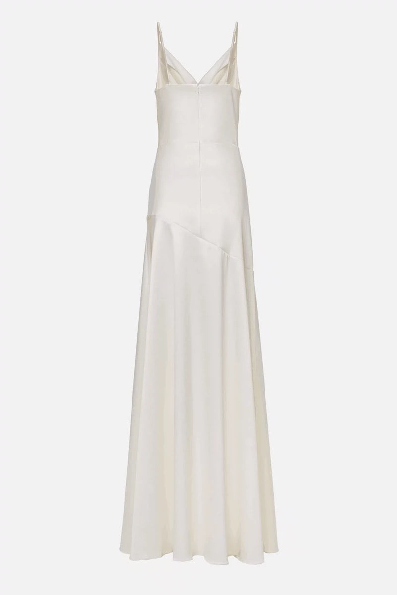 Gorgeous Mermaid Spaghetti Straps Floor-length White Slit Evening Dress Prom Dresses SD2055
