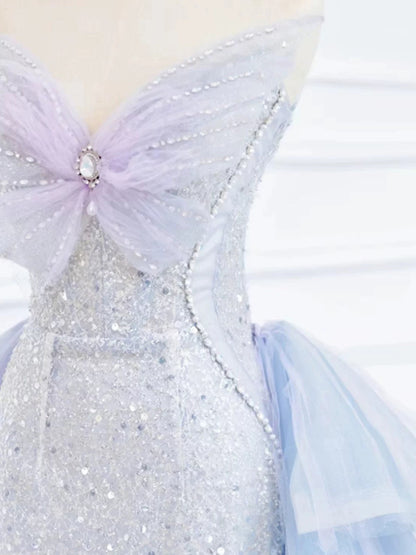 Pretty Mermaid Sweetheart Sequin Long Prom Dress Evening Dress Formal Dress SD2131
