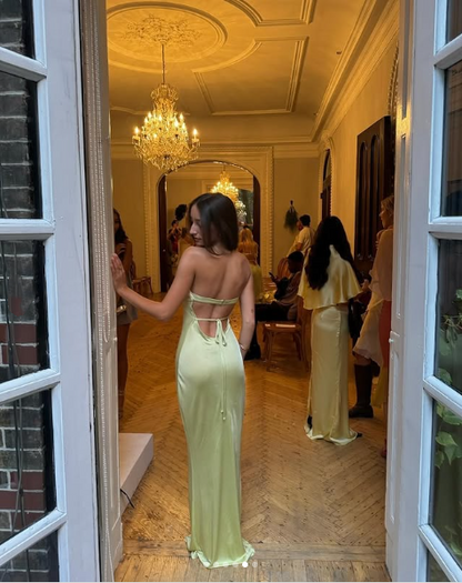 Pretty Mermaid Sweetheart Long Yellow Prom Dress Evening Dress Formal Dress SD2165