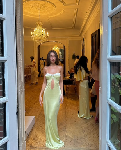 Pretty Mermaid Sweetheart Long Yellow Prom Dress Evening Dress Formal Dress SD2165